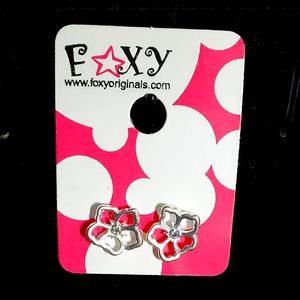 NEW Foxy Originals Silver Plumeria Flower Earrings
